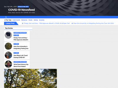 covidnewsfeed.org snapshot