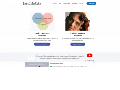 learn2playcello.com snapshot