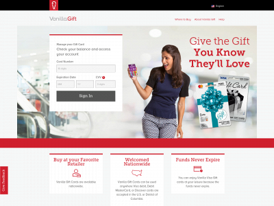 www.onevanillagiftbalance.com snapshot