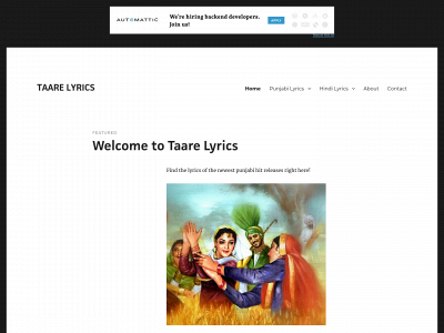 taarelyrics.com snapshot