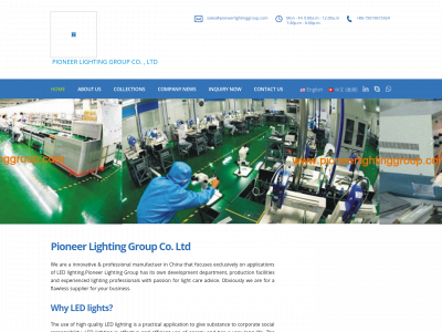 pioneerlightinggroup.com snapshot
