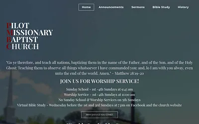 www.pilotmissionarybaptistchurch.org snapshot
