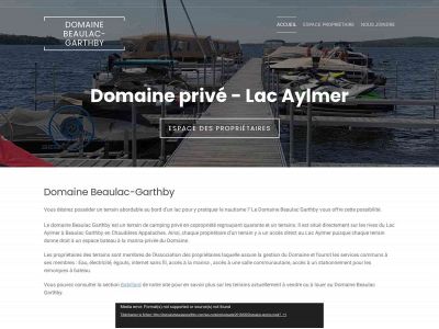 domainebeaulacgarthby.com snapshot