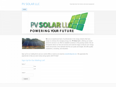 pvsolarllc.com snapshot