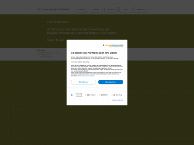 zahnarztfroebel.de snapshot