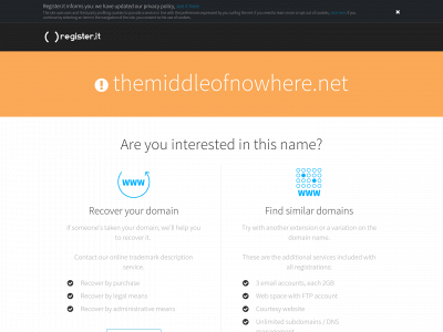 themiddleofnowhere.net snapshot