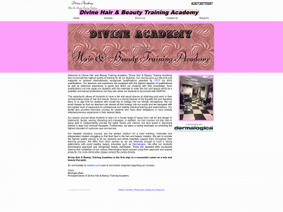 divinehairandbeautytrainingacademy.co.uk snapshot