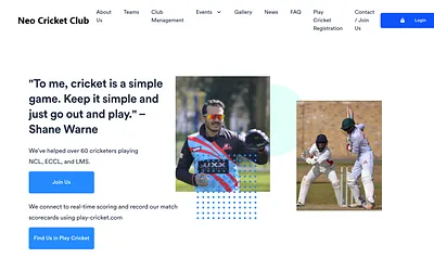 neocricketclub.com snapshot