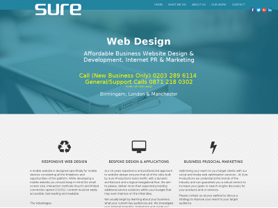 www.sureproductions.co.uk snapshot
