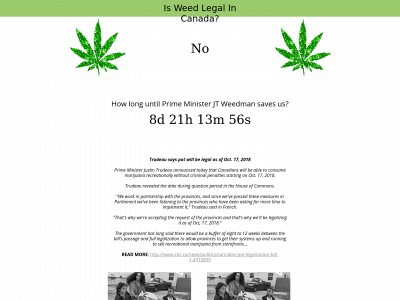 isweedlegal.ca snapshot