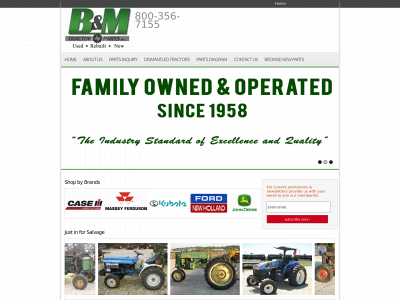 bmtractorparts.com snapshot