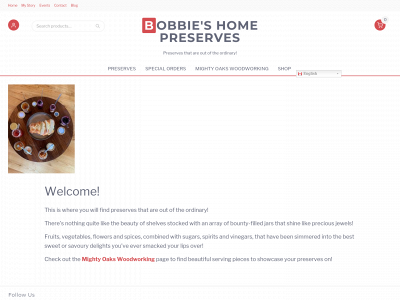 bobbieshomepreserves.com snapshot
