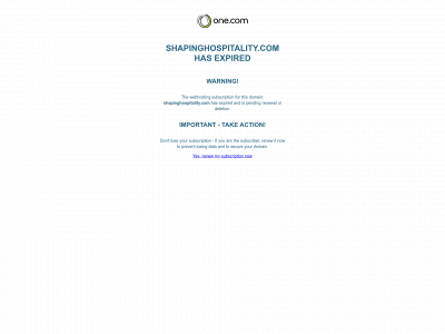 shapinghospitality.com snapshot