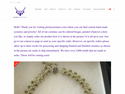 gloriasceramics.com snapshot