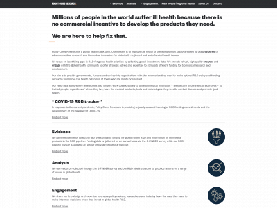 policycuresresearch.org snapshot