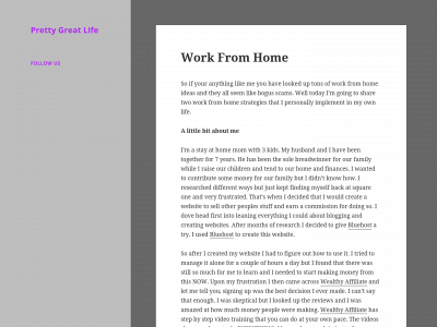 prettygreatlife.com snapshot