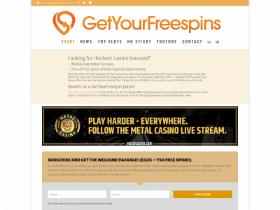 getyourfreespins.com snapshot