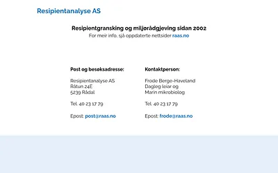 resipientanalyse.no snapshot