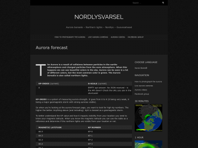 nordlysvarsel.com snapshot