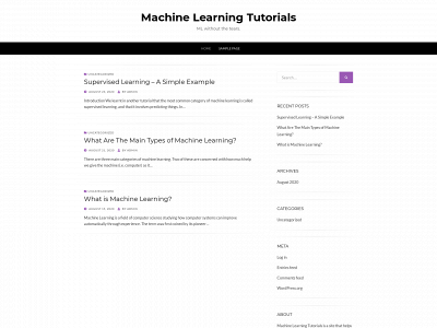 machinelearningtutorials.org snapshot