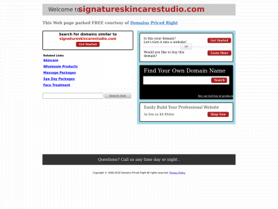 signatureskincarestudio.com snapshot