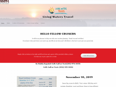 livingwaterstravel.com snapshot