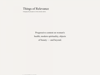 thingsofrelevance.com snapshot