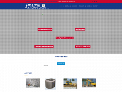 prairieplumbingandheating.com snapshot