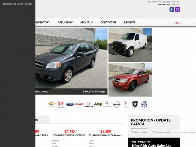 kingrideauto.com snapshot