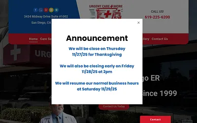 urgentcaresandiego.com snapshot