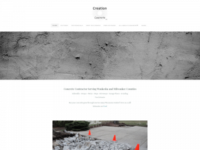 www.creationconcrete.com snapshot