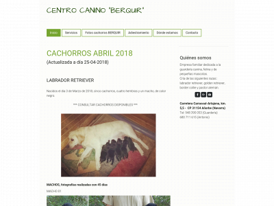 berquircentrocanino.com snapshot