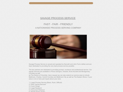 savageprocessservice.com snapshot