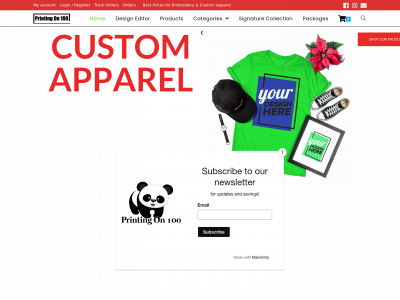 printingon100.com snapshot