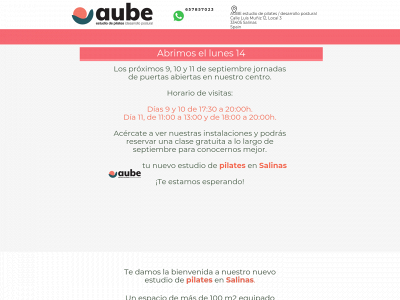 aubepilates.es snapshot