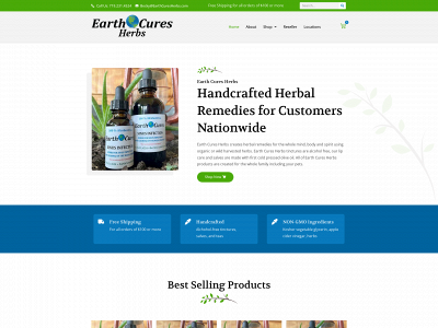 earthcuresherbs.com snapshot
