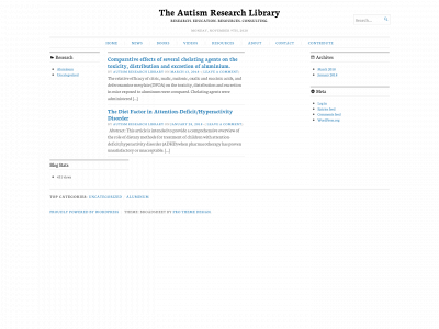 autismresearchlibrary.org snapshot