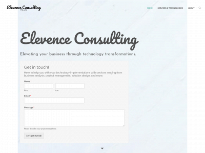 elevenceconsulting.com snapshot
