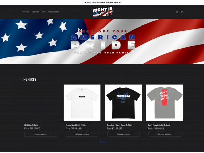 rightisrightclothing.com snapshot