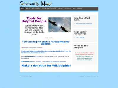 communitymagic.org snapshot