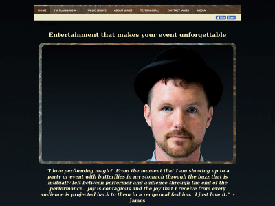 jamesthemagician.com snapshot