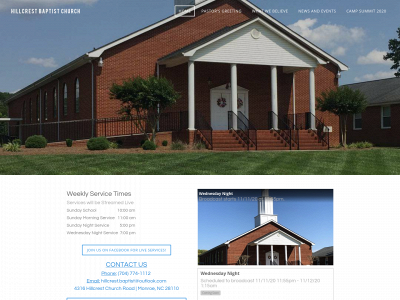 hillcrestbaptistmonroe.com snapshot