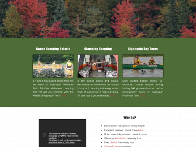 algonquinparkcanoetrips.com snapshot