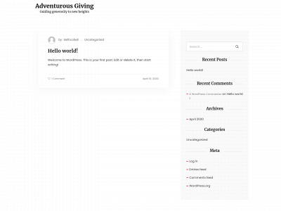adventurousgiving.com snapshot