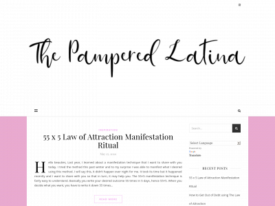thepamperedlatina.com snapshot