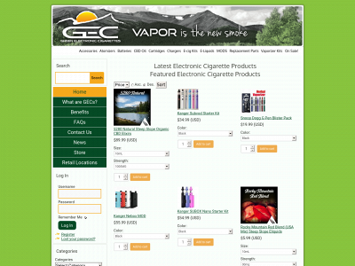greenelectroniccigarettes.com snapshot
