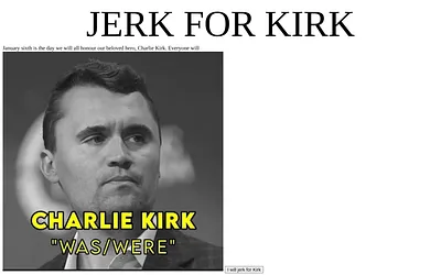 jerkforcharliekirk.com snapshot