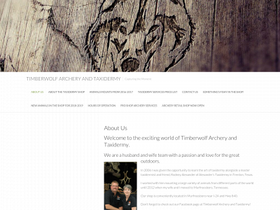 timberwolfarcheryandtaxidermy.com snapshot