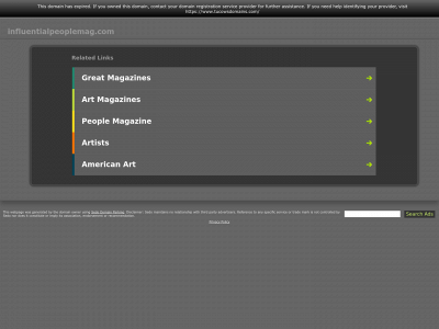 influentialpeoplemag.com snapshot
