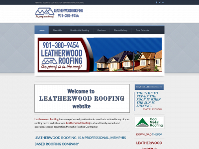 leatherwoodroofing.com snapshot